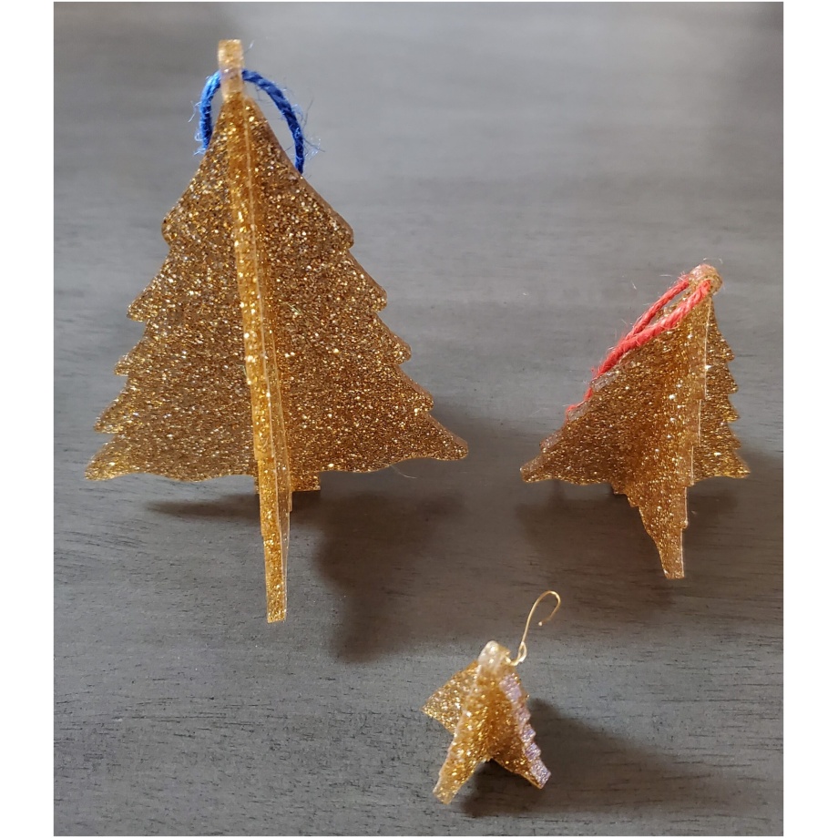 Gold 3D Acrylic Ornaments