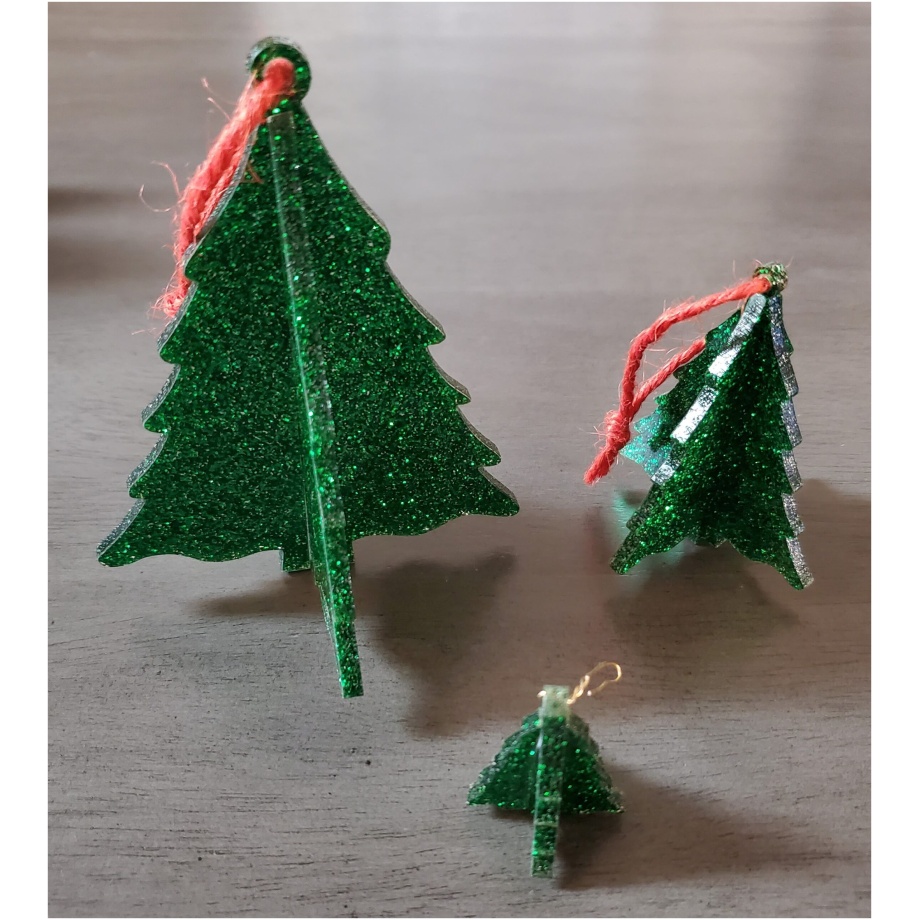 Green 3D Acrylic Ornaments