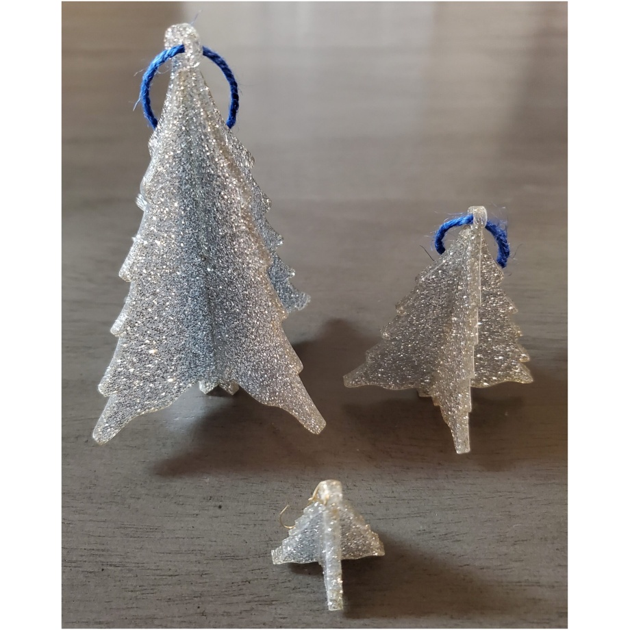 Silver 3D Acrylic Ornaments