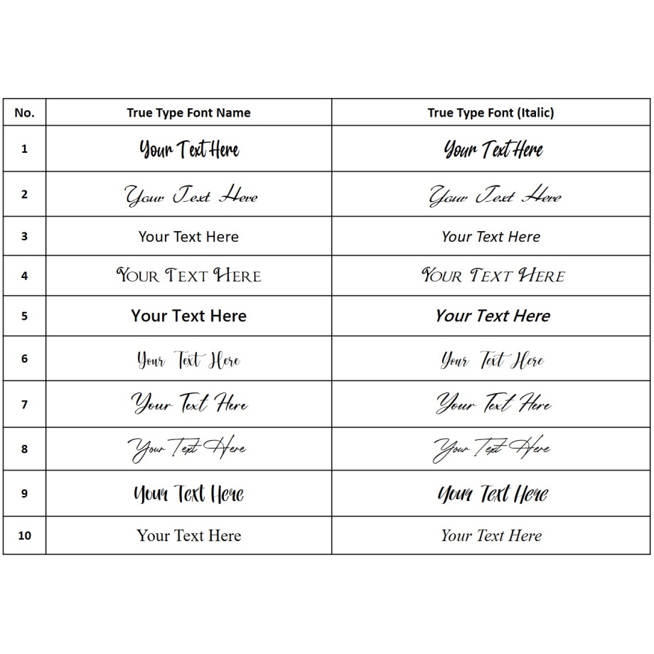 Standard True Type Fonts