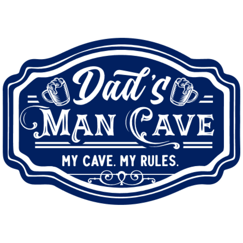 Man Cave 7 Blue-White